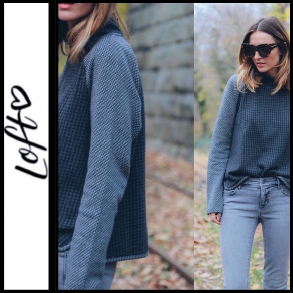 LOFT Tops - 🔥Sale🔥LOFT Lou & Grey Houndstooth Popover Sweatshirt
